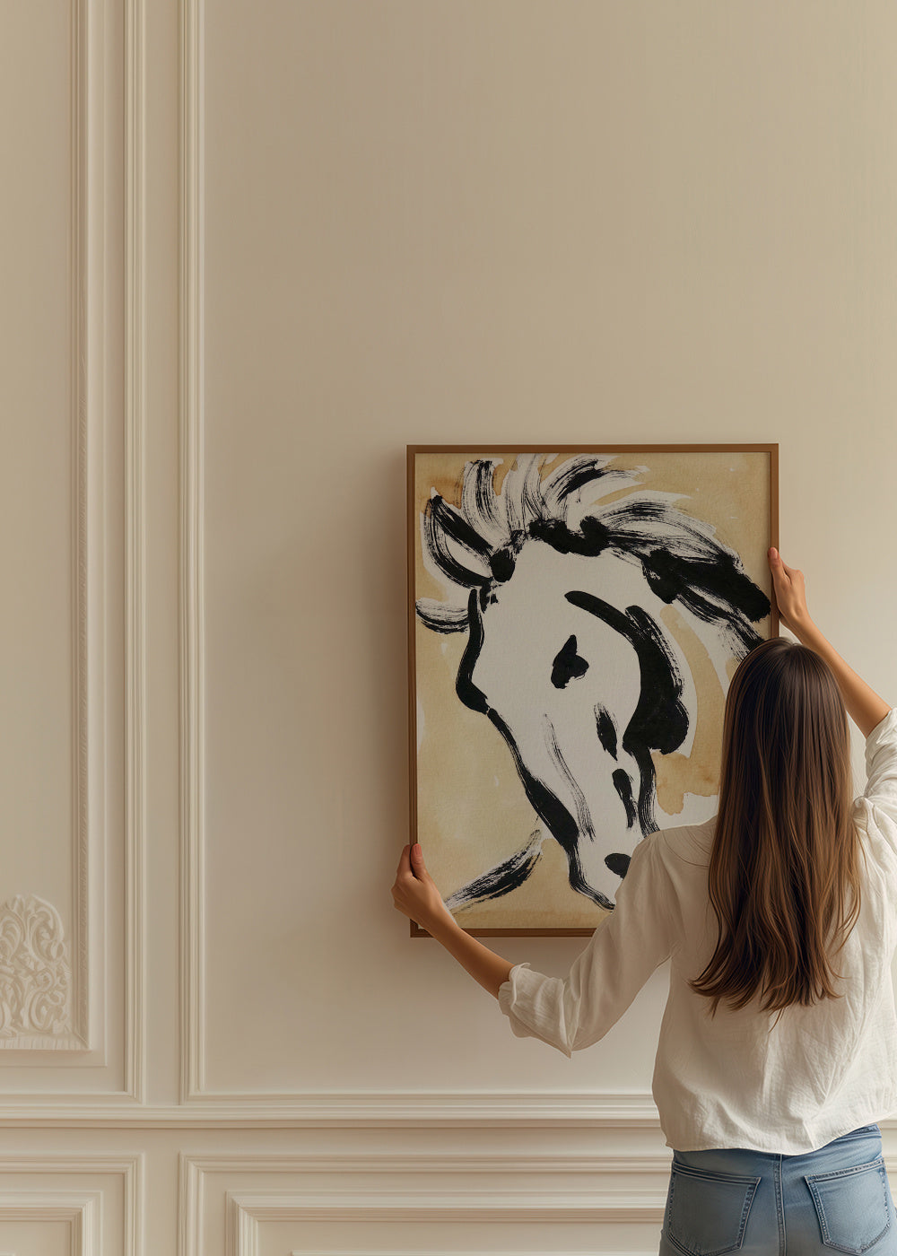 Stirring Equine Flow - Framed poster in an interior