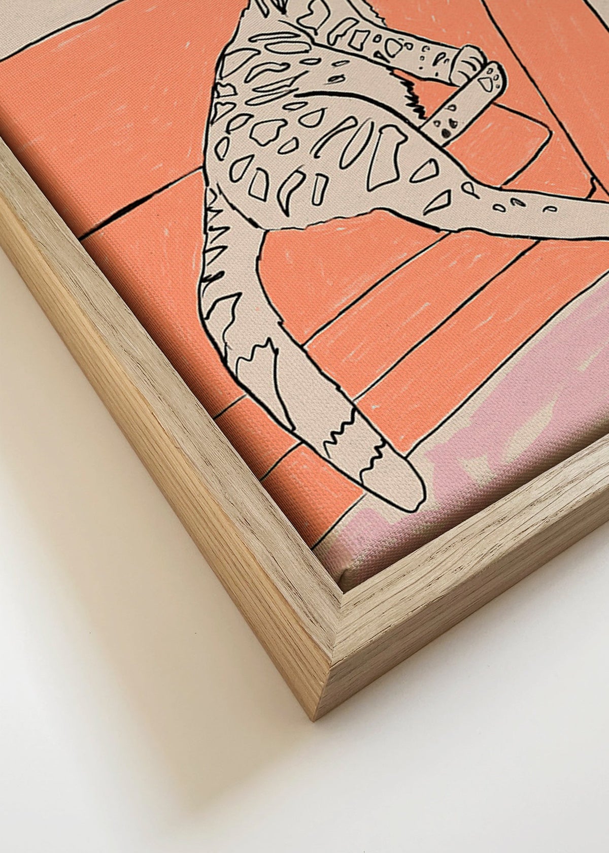 Kökskonst: katt med cocktail på soffan – Canvas detail