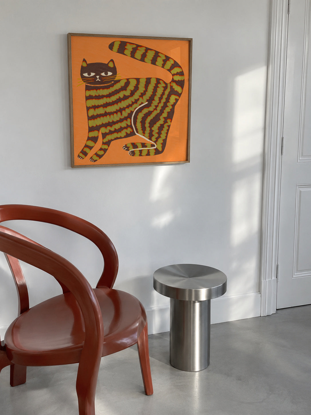 Cat with stripes - Framed poster in an interior