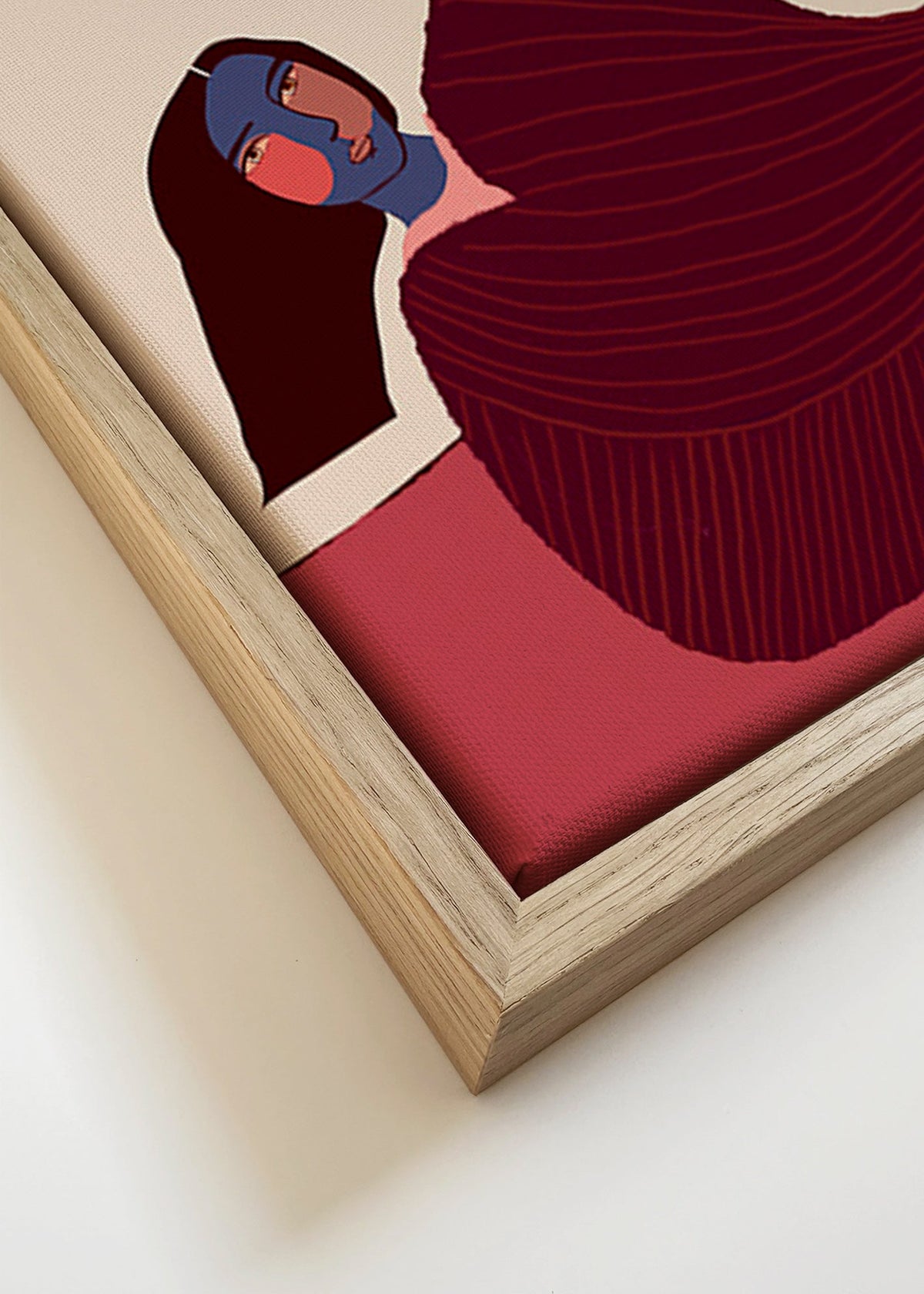 Illustration av liggande figur med kanin – Canvas detail