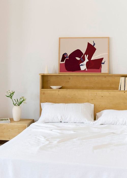 Illustration av liggande figur med kanin – Product1
