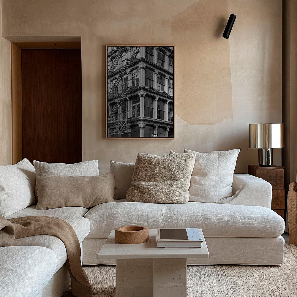 Fotografi av stadshörn med brandstege – Canvas2