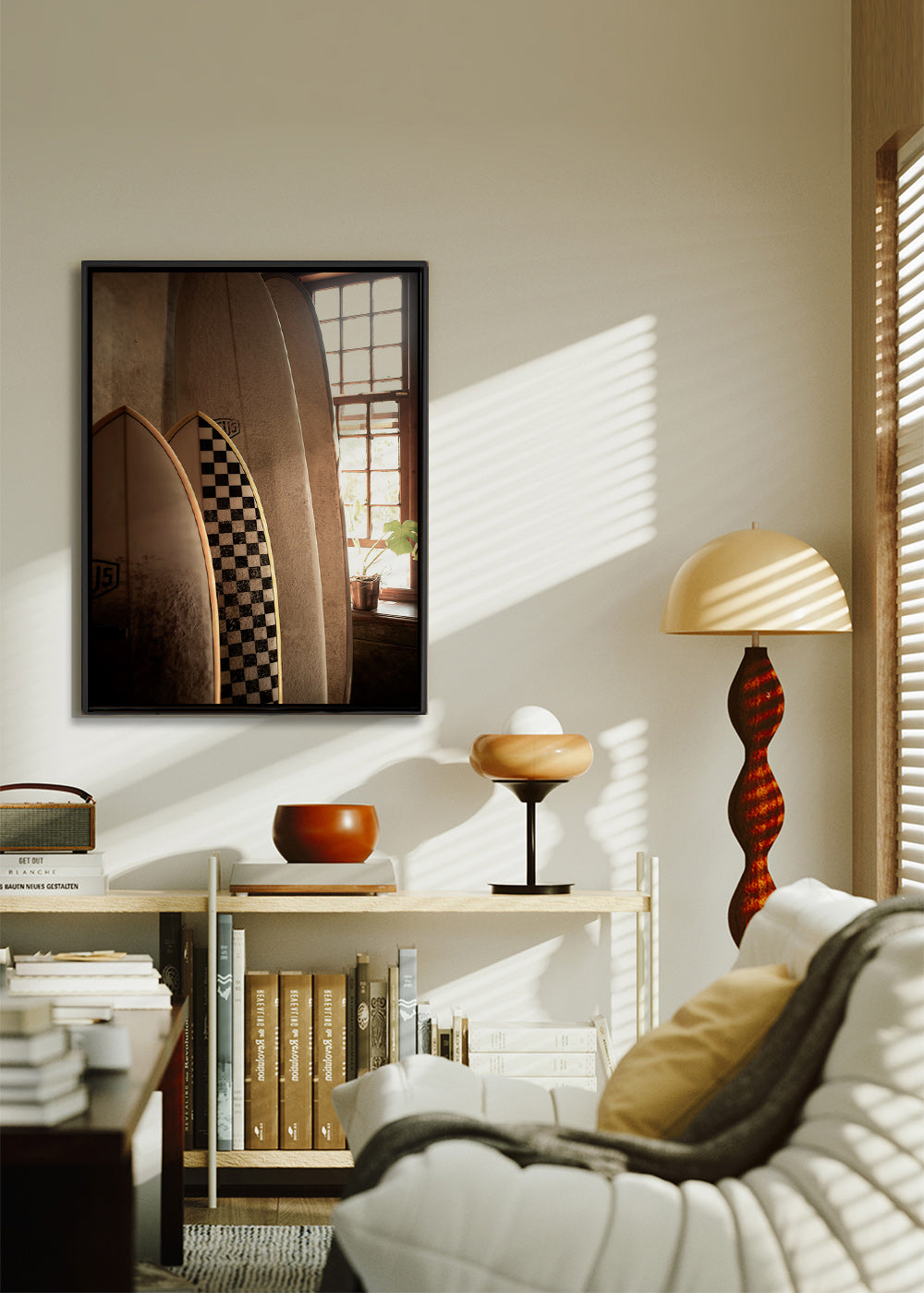 Sportkonst med vintage-surfbrädor – Canvas1