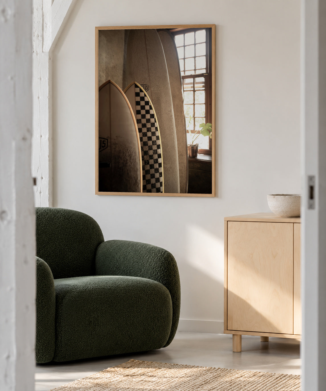 Deus - Framed poster in an interior