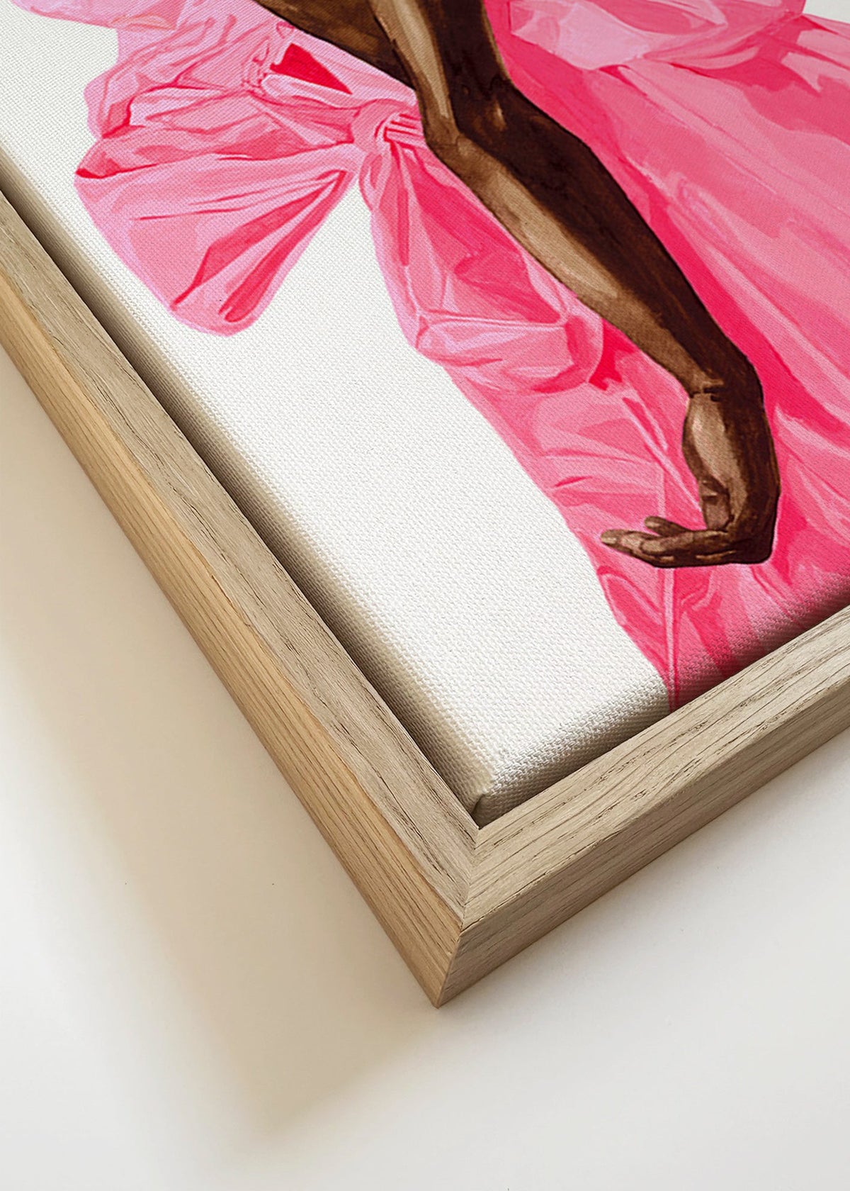 Illustration figur i rosa klänning – Canvas detail