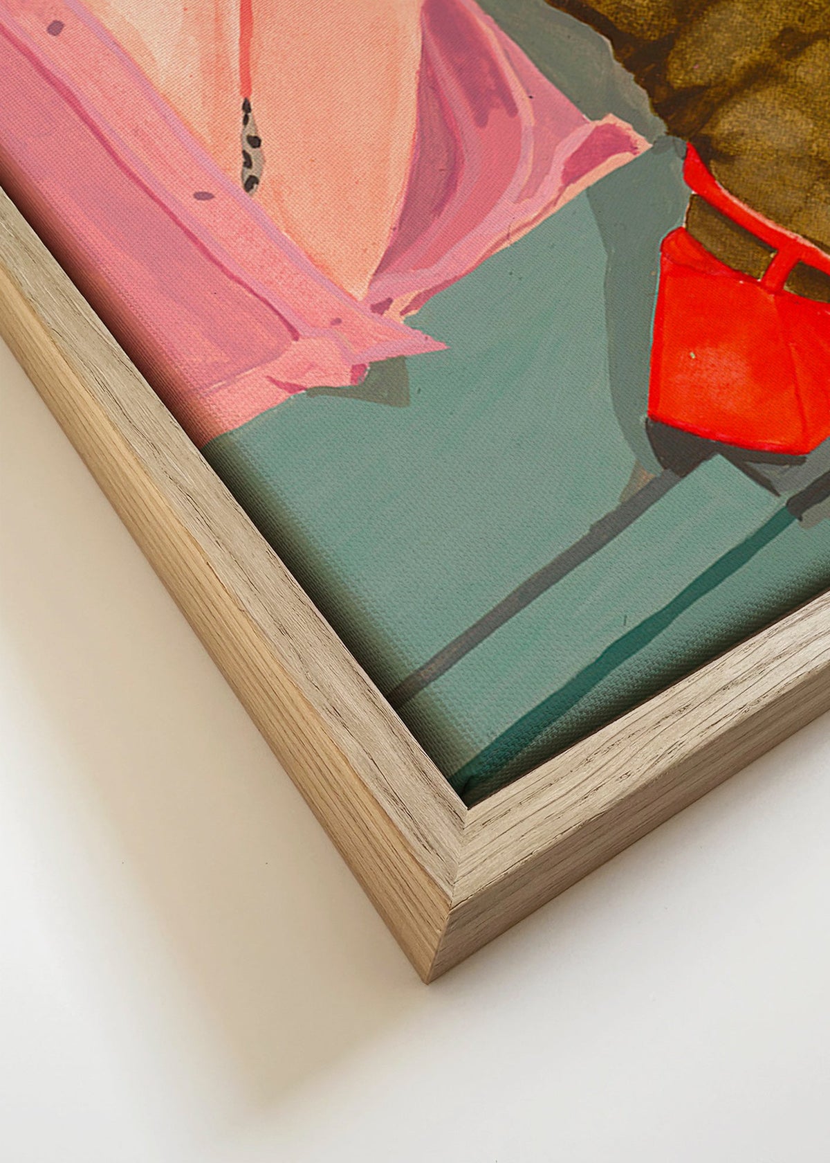 Illustration av ben med röda skor – Canvas detail