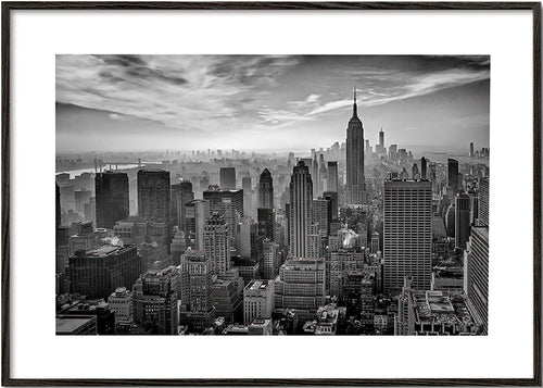 Kökskonst Manhattan skyline i svartvitt – Black Frame