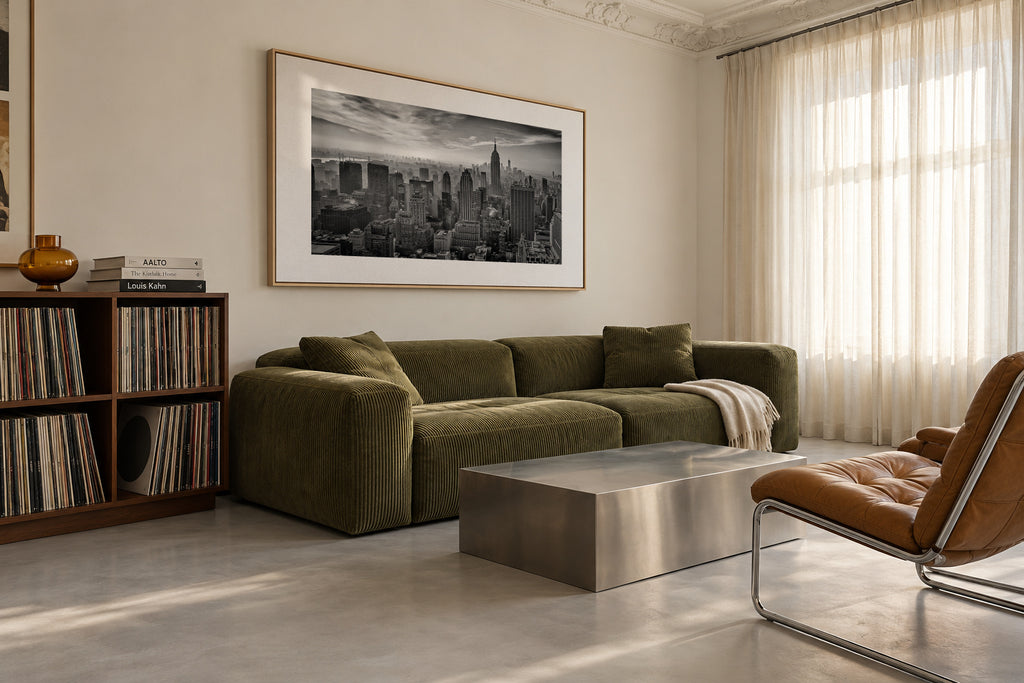 Hazy Gotham - Framed canvas in an interior
