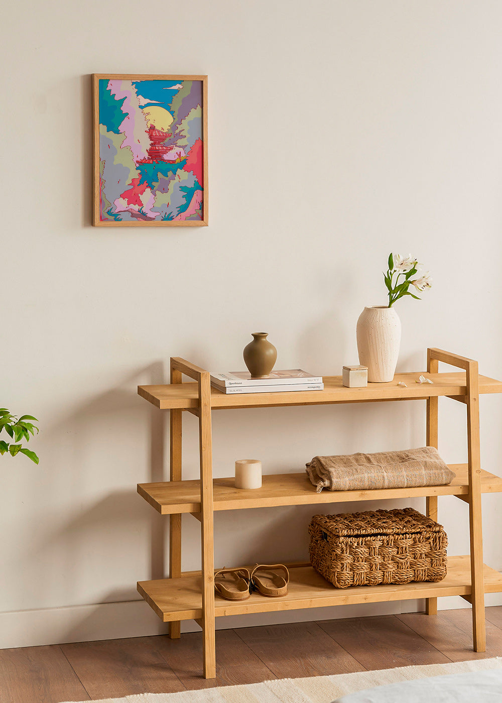 Illustration av japanskt tempel i livfulla färger – Product3