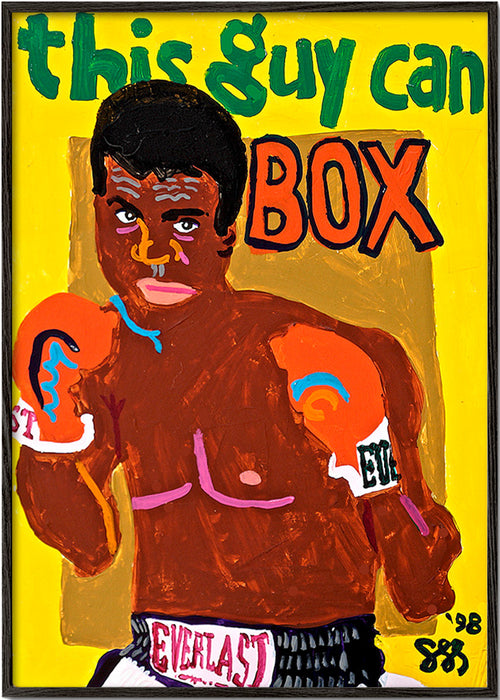 Sportkonst boxare illustration – Black Frame