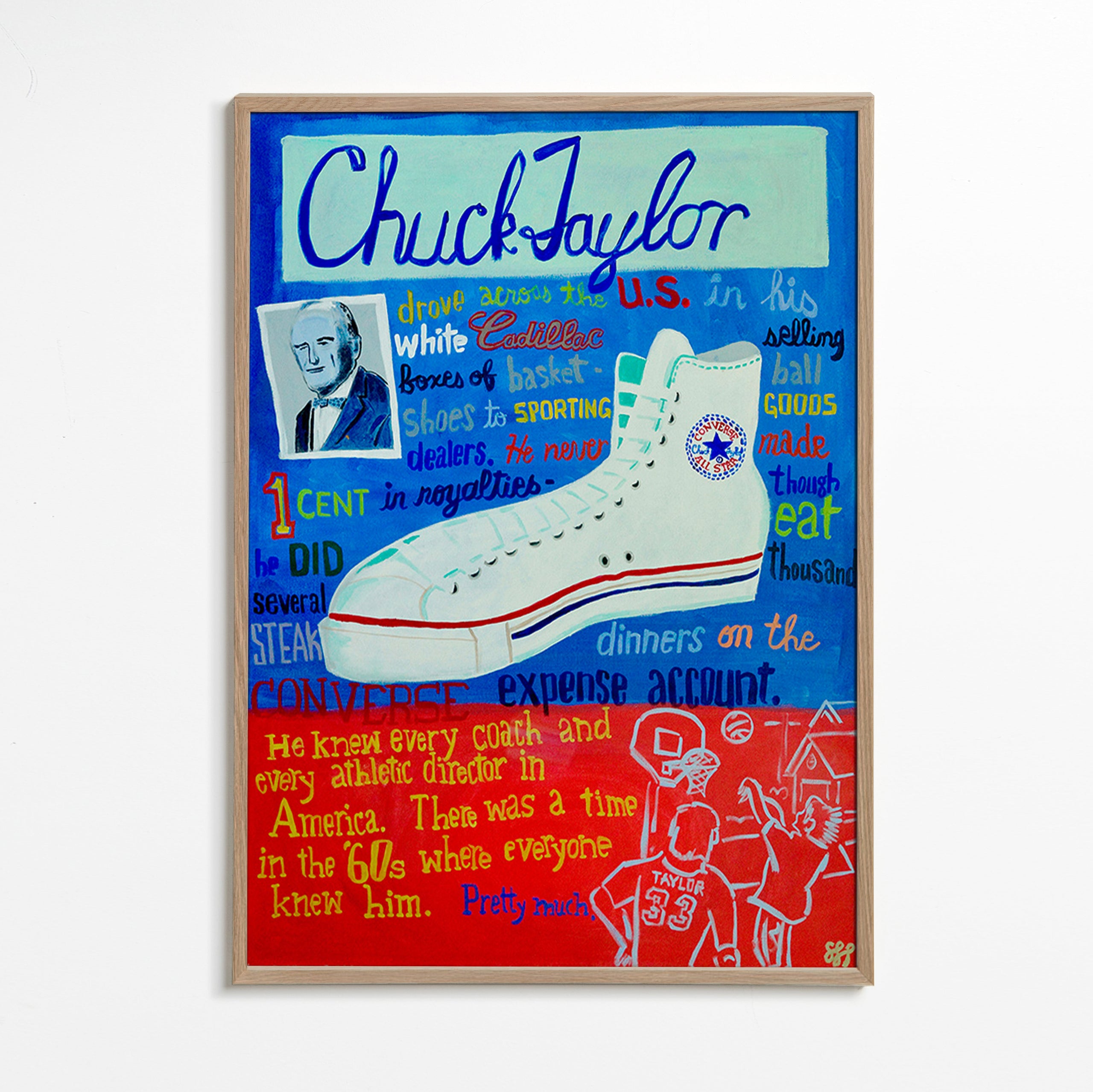 Sportkonst Chuck Taylor sneaker poster – Oak Frame