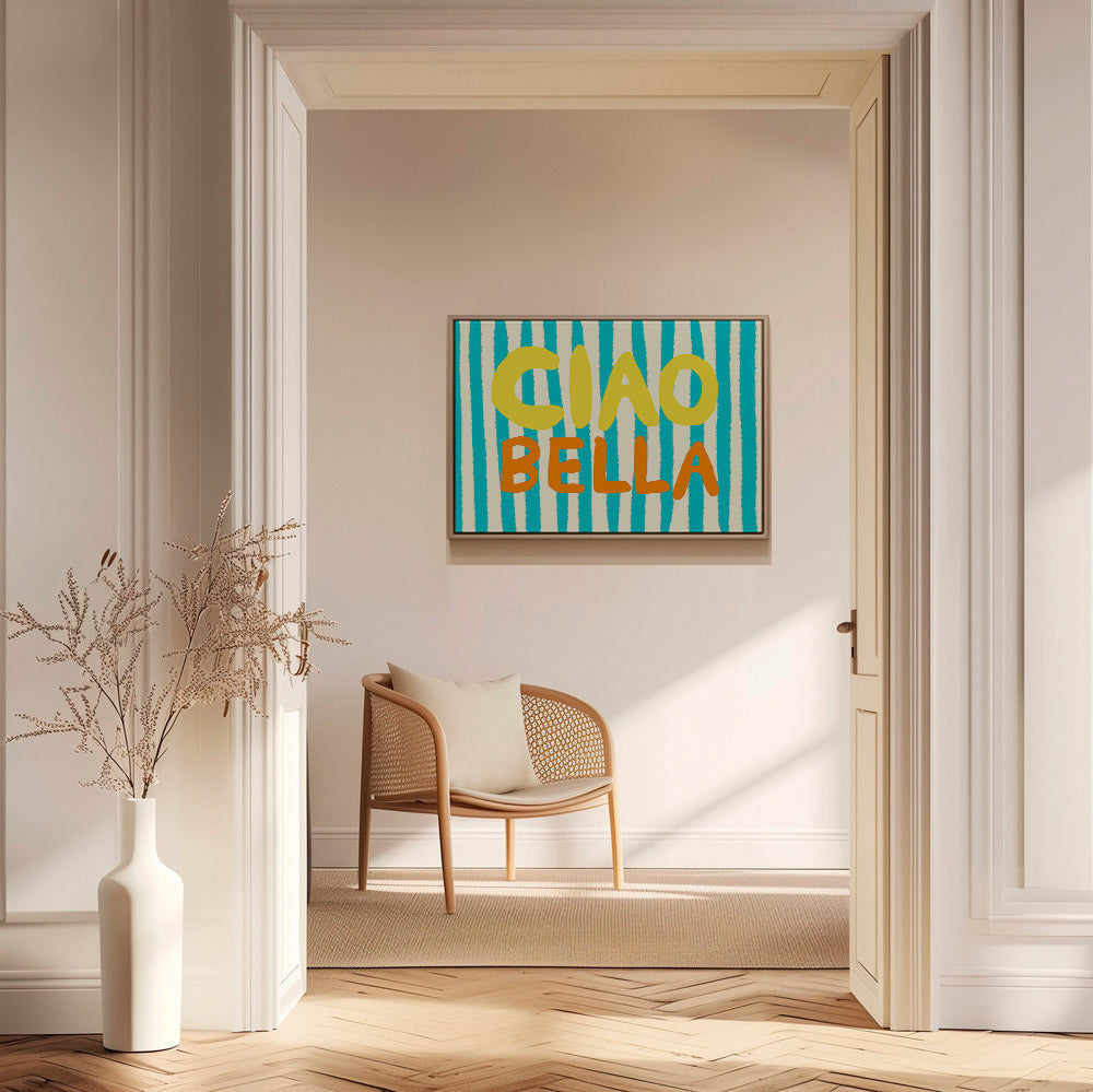 Typografisk illustration Ciao Bella – Canvas1
