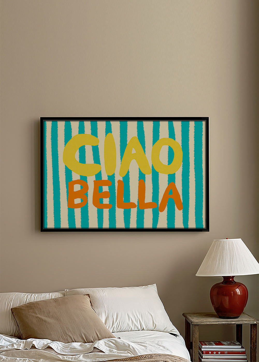 Typografisk illustration Ciao Bella – Canvas2