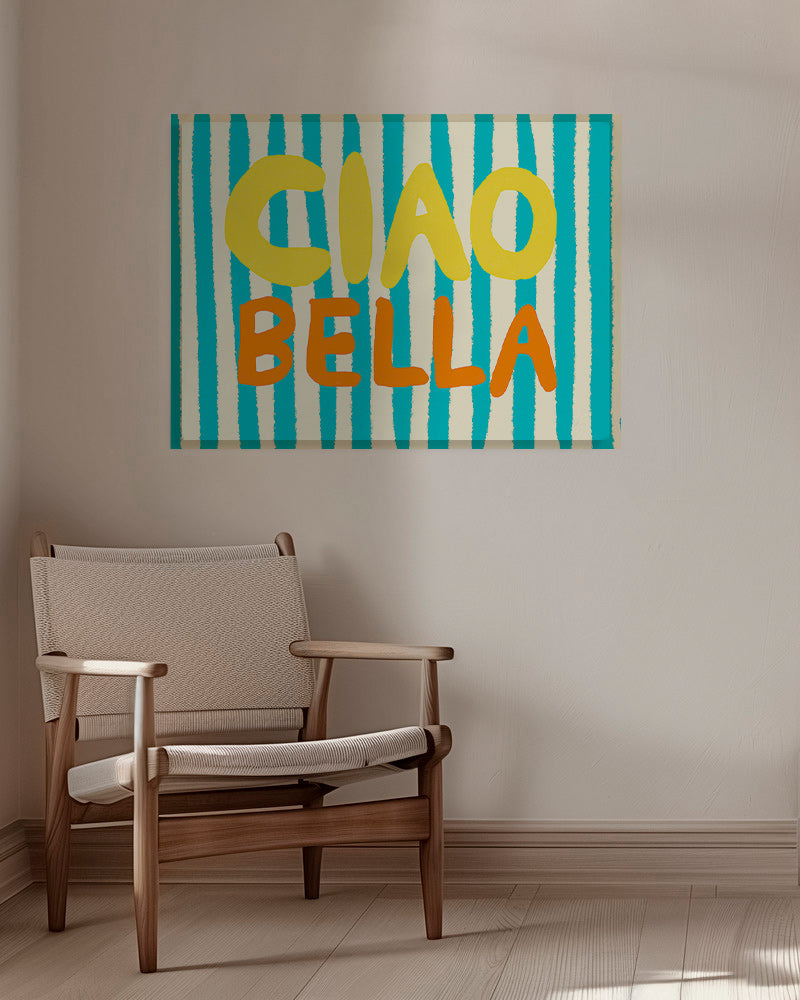 Typografisk illustration Ciao Bella – Canvas