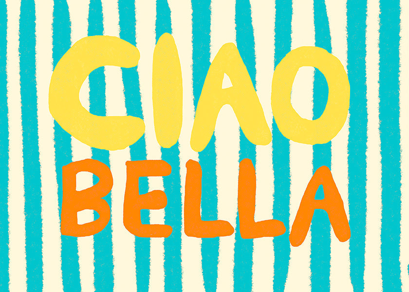 Typografisk illustration Ciao Bella