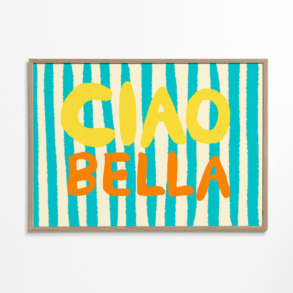 Typografisk illustration Ciao Bella – Oak Frame