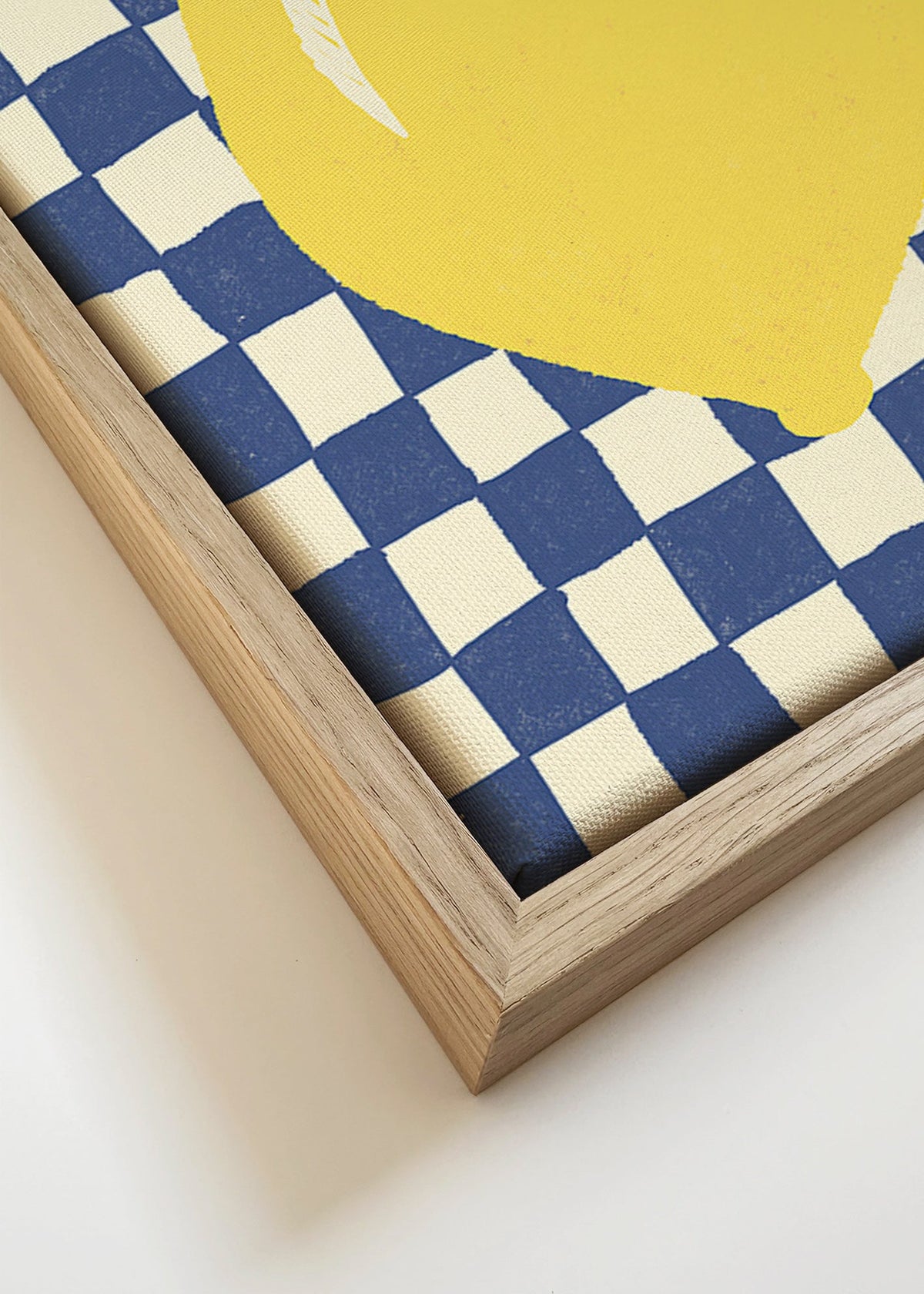 Kökskonst: citronillustration på rutigt mönster – Canvas detail