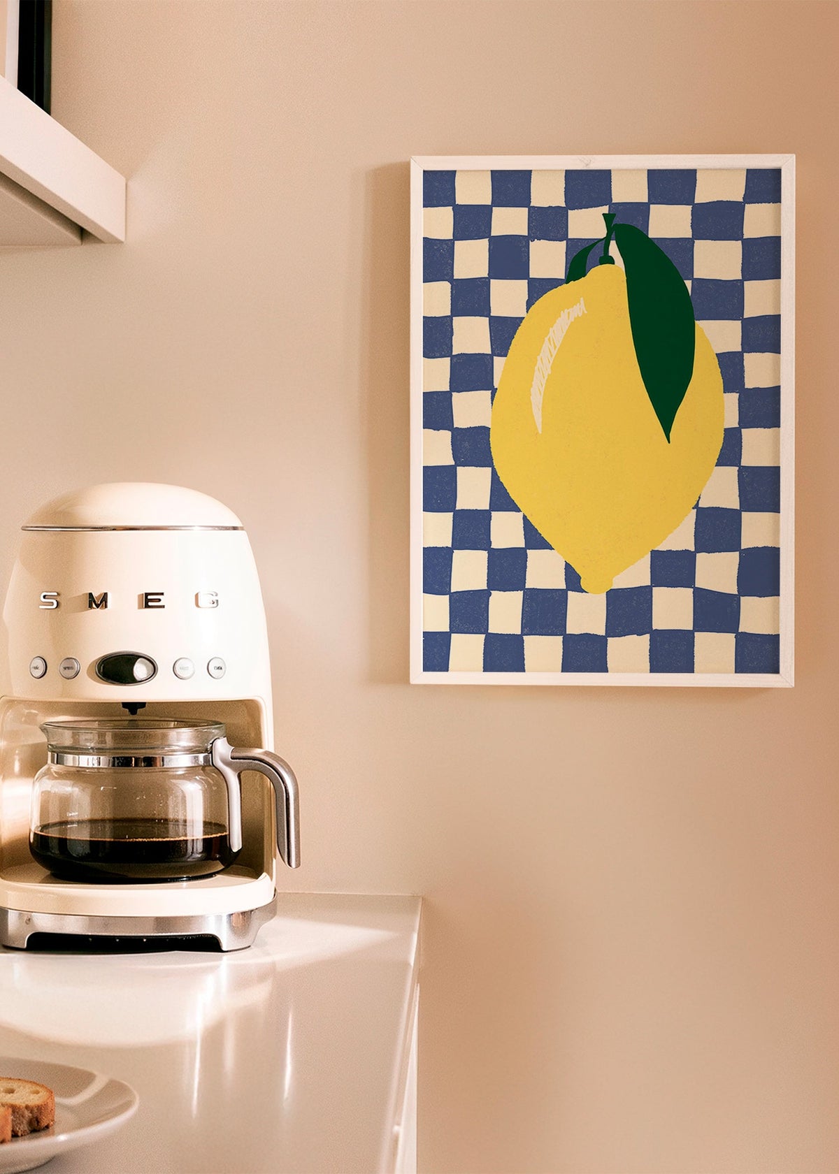 Kökskonst: citronillustration på rutigt mönster – Product1