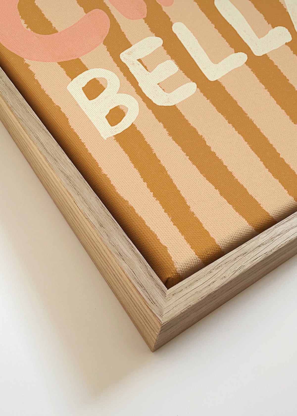Illustration Ciao Bella med rostade ränder – Canvas detail