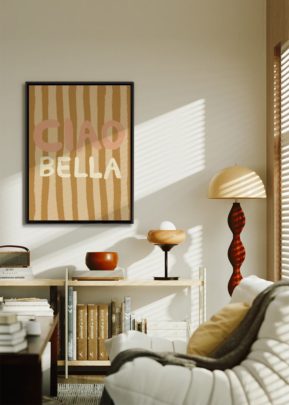 CIAO BELLA III - Framed canvas in an interior