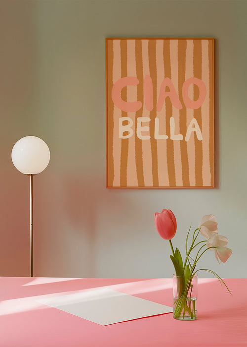 Illustration Ciao Bella med rostade ränder – Product1