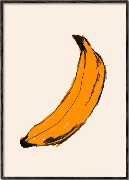 Kökskonst banan illustration – Black Frame