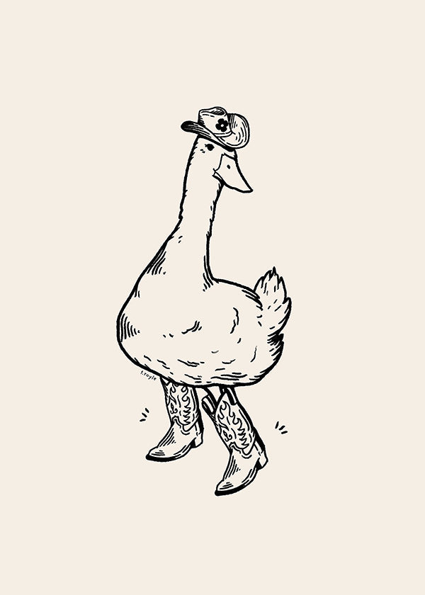 Illustration av cowboy-anka