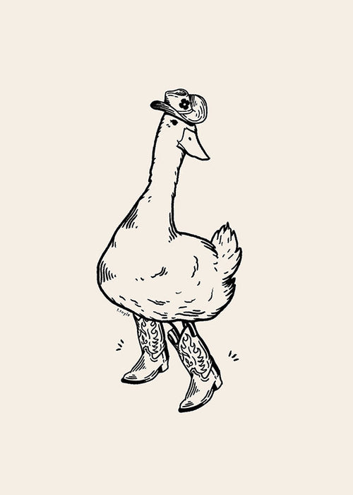 Illustration av cowboy-anka