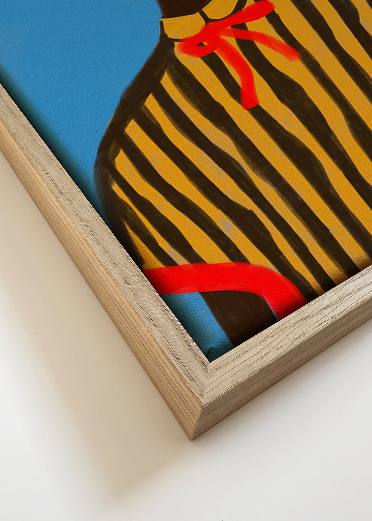 Illustration av figur med hatt och ränder – Canvas detail
