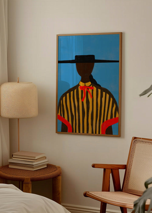 Illustration av figur med hatt och ränder – Product3