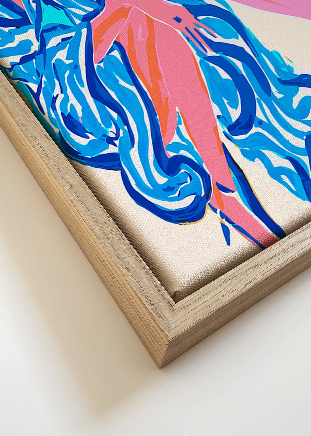 Illustration kvinna i mönstrad morgonrock – Canvas detail