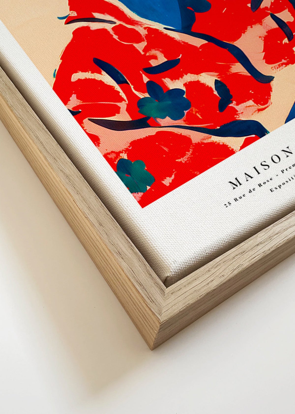 Illustration kvinna i rött kimono – Canvas detail