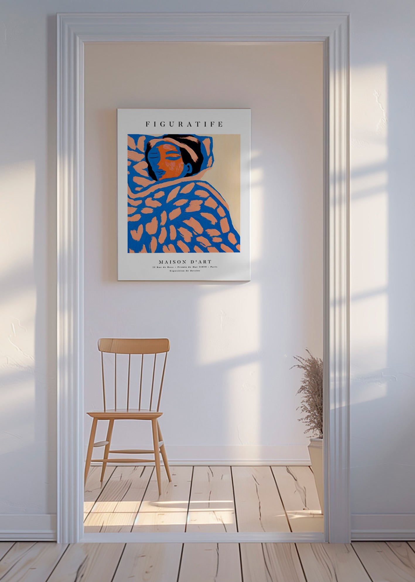 Figurativ illustration kvinna insvept – Canvas