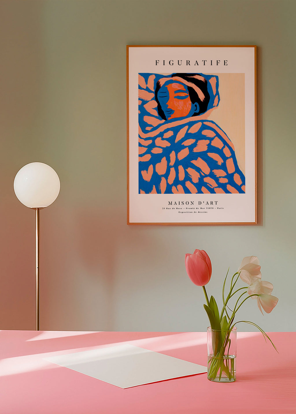 Figurativ illustration kvinna insvept – Product1