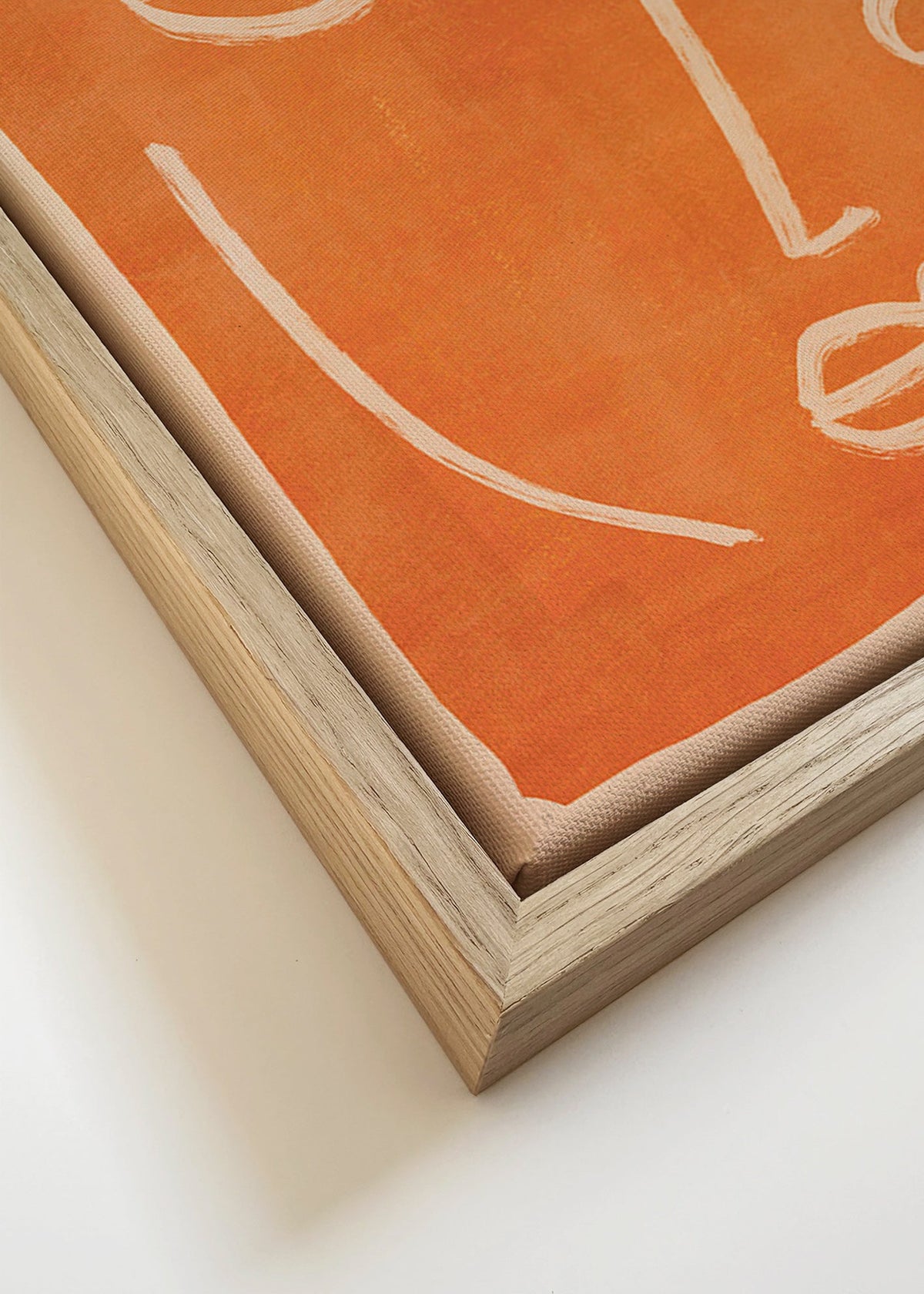 Abstrakt konst linjärt ansikte orange – Canvas detail