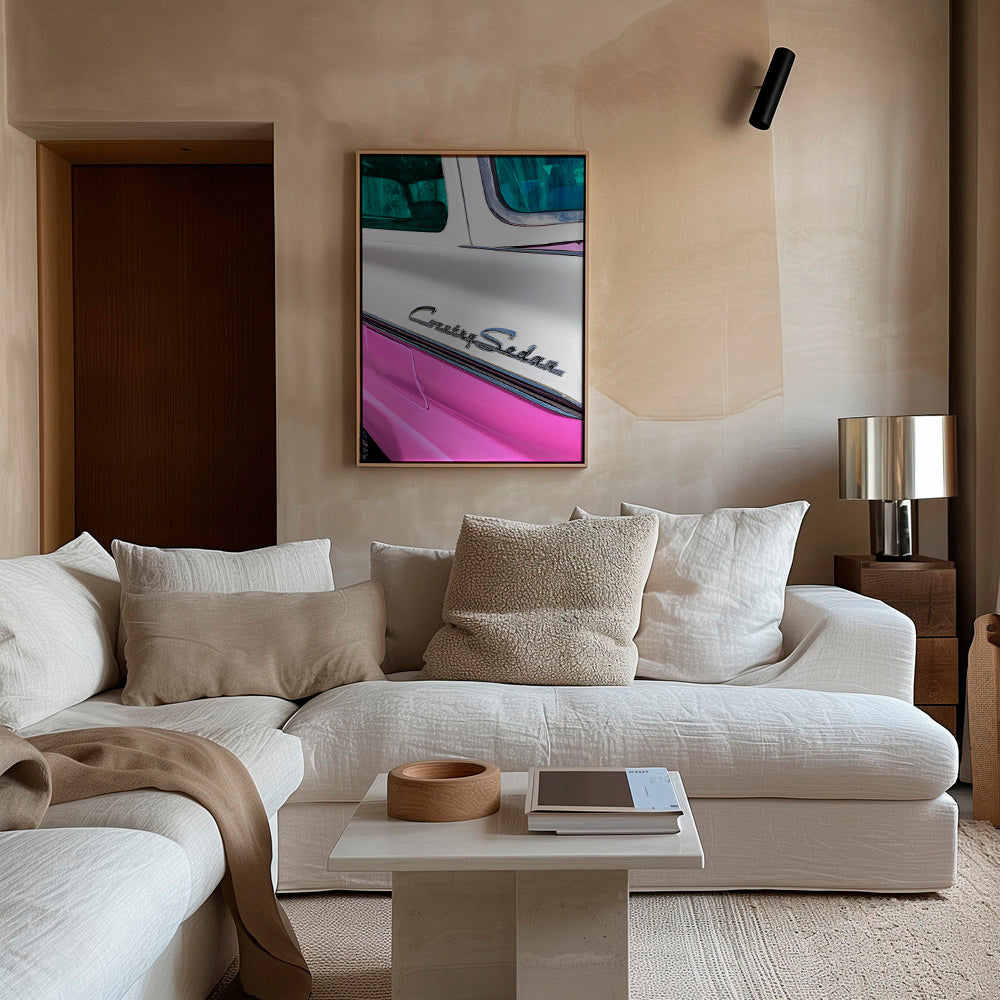 Vintage print Country Sedan kromdetalj – Canvas1