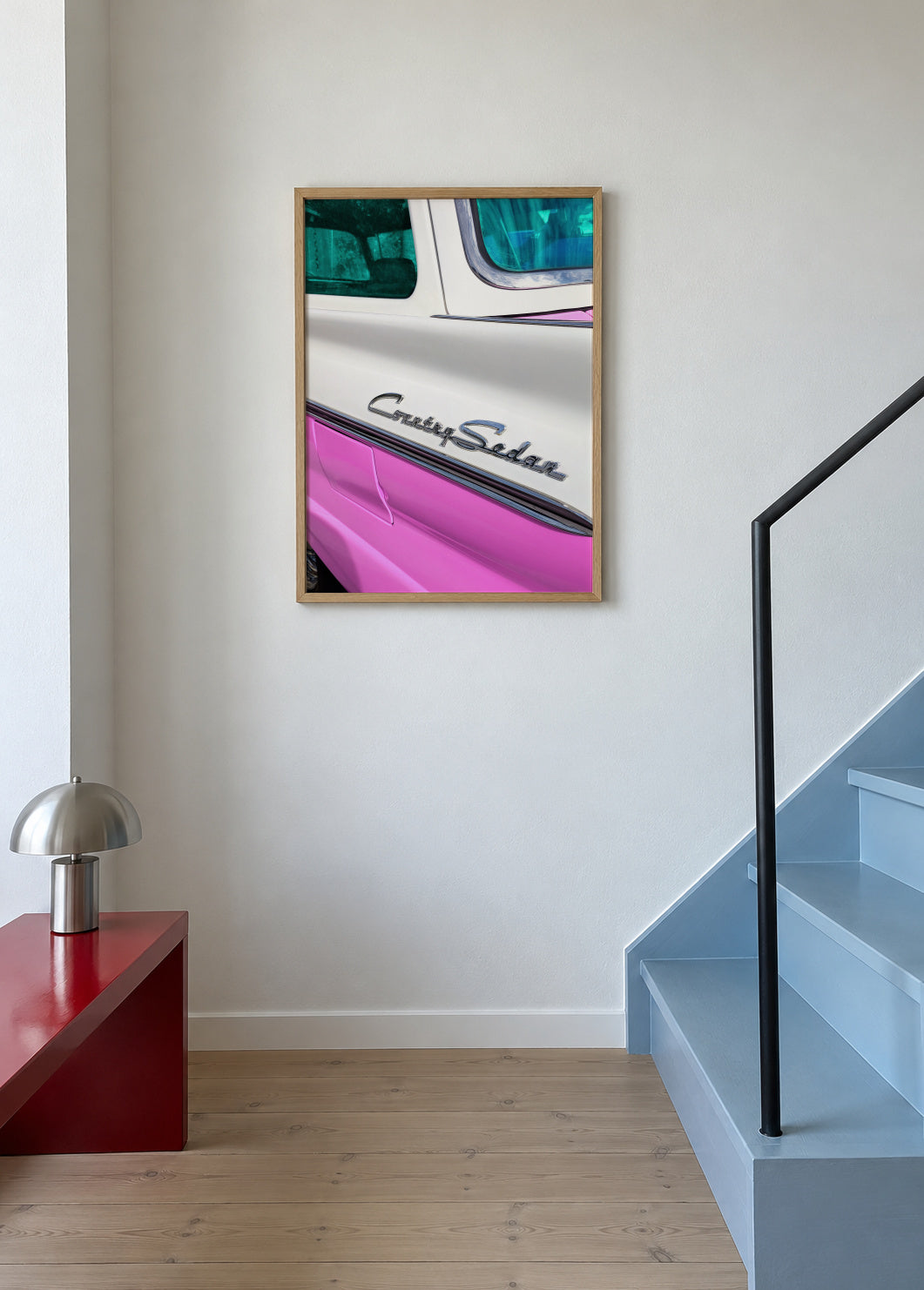 Country Sedan - Framed poster in an interior