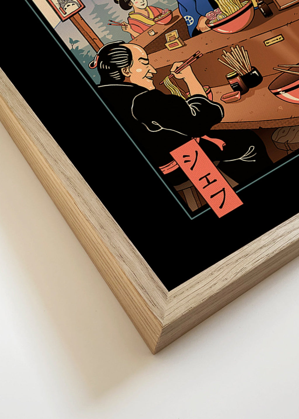 Kökskonst Ramen Meowster, illustrerad ramen-katt – Canvas detail