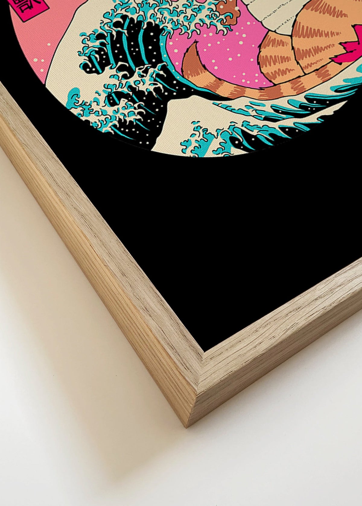Kaiju-kattillustration med våg – Canvas detail