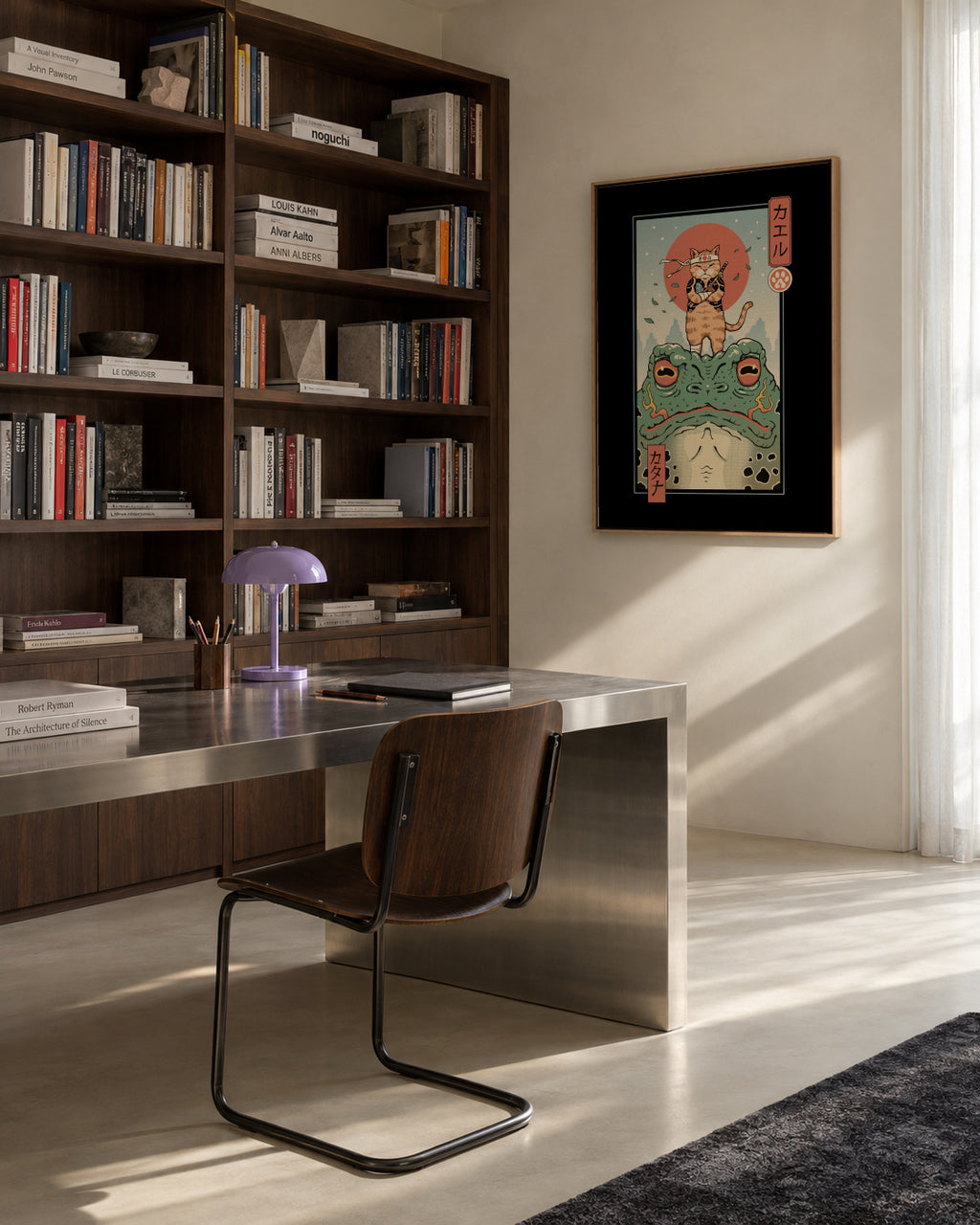 Catana and the Big Frog By Vincent Trinidad Art - Framed canvas in an interior