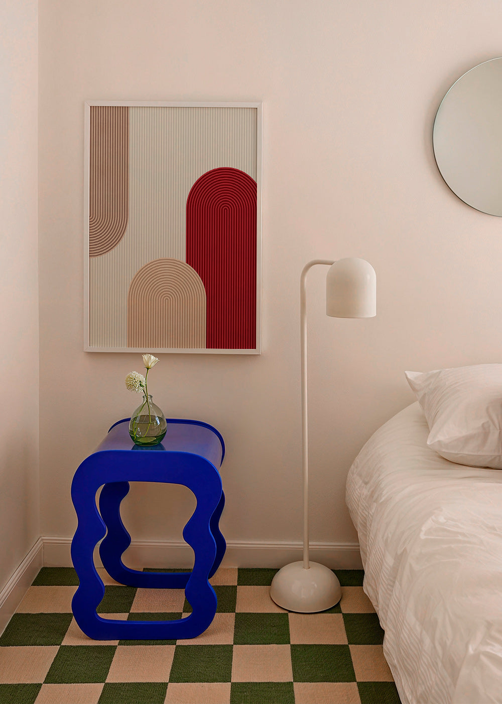 Geometrisk poster med röda och beige bågar – Product1