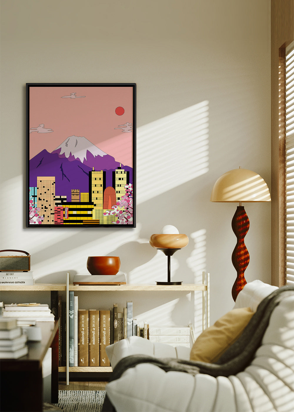 Stadstavla Tokyo med Fuji och körsbärsblom – Canvas2
