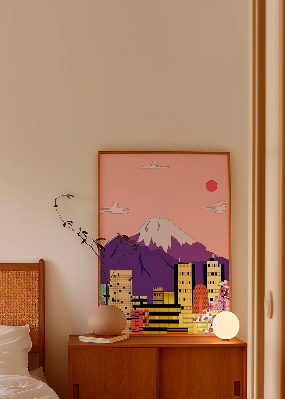Stadstavla Tokyo med Fuji och körsbärsblom – Product1