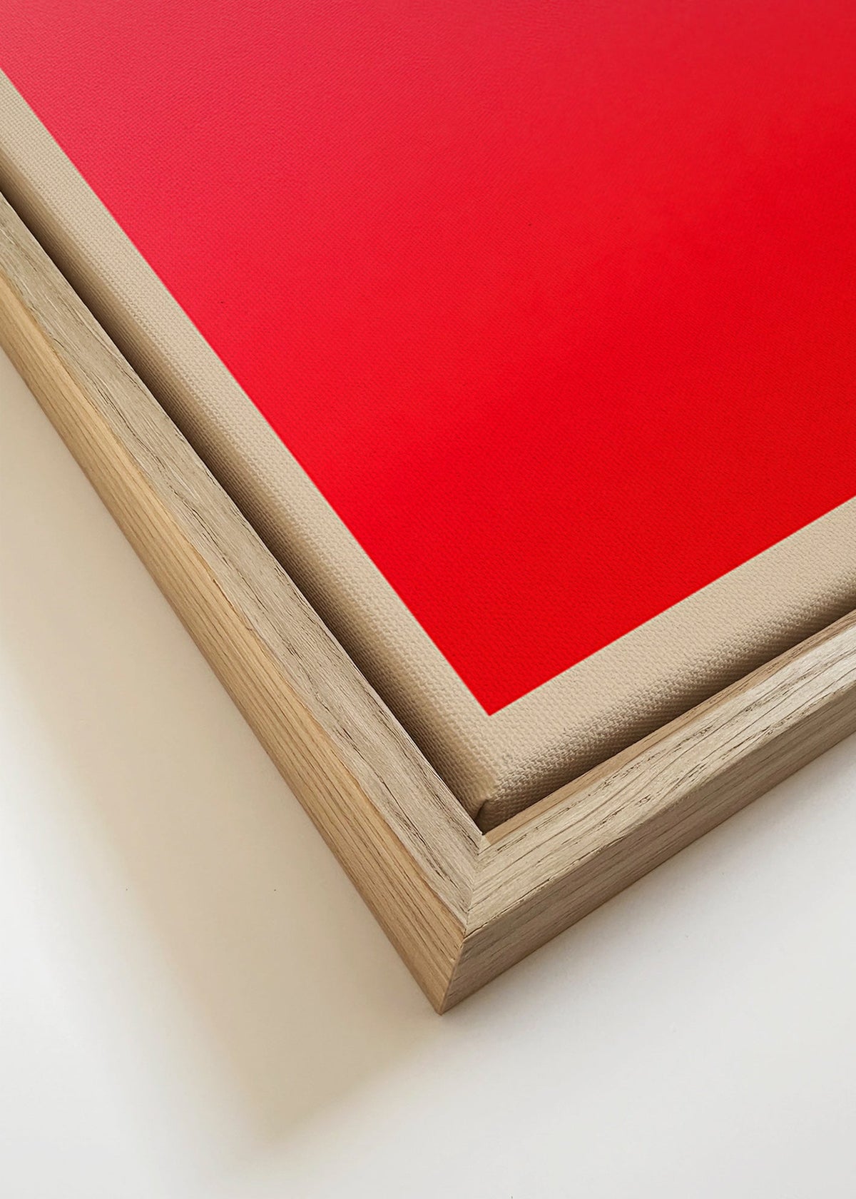 Abstrakt konstverk röd gradient med signatur – Canvas detail