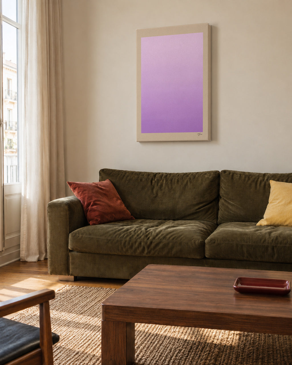 Lavender Haze - Unframed canvas in an interior