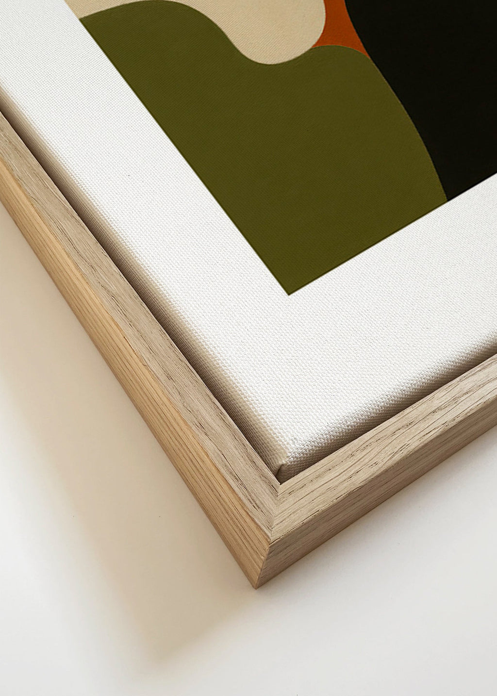 Minimalistisk affisch med olivformer – Canvas detail