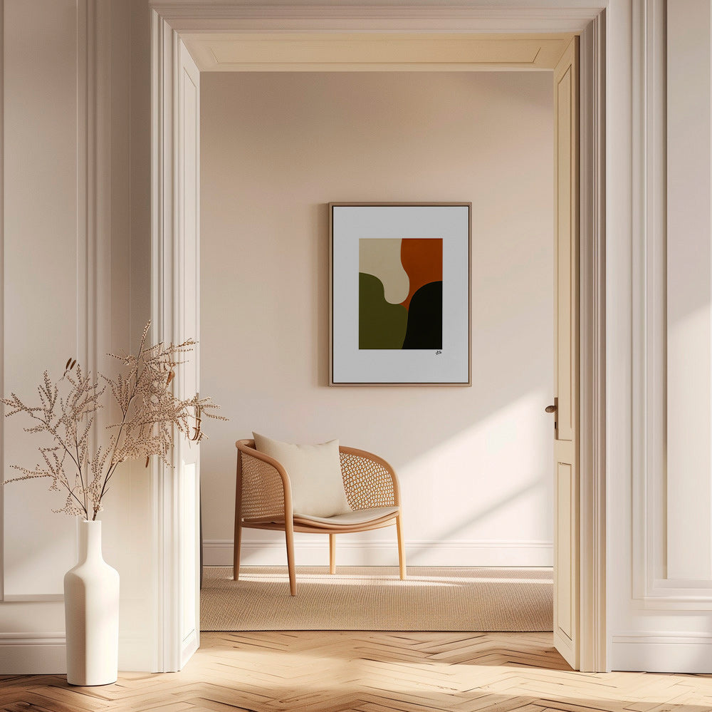 Minimalistisk affisch med olivformer – Canvas2