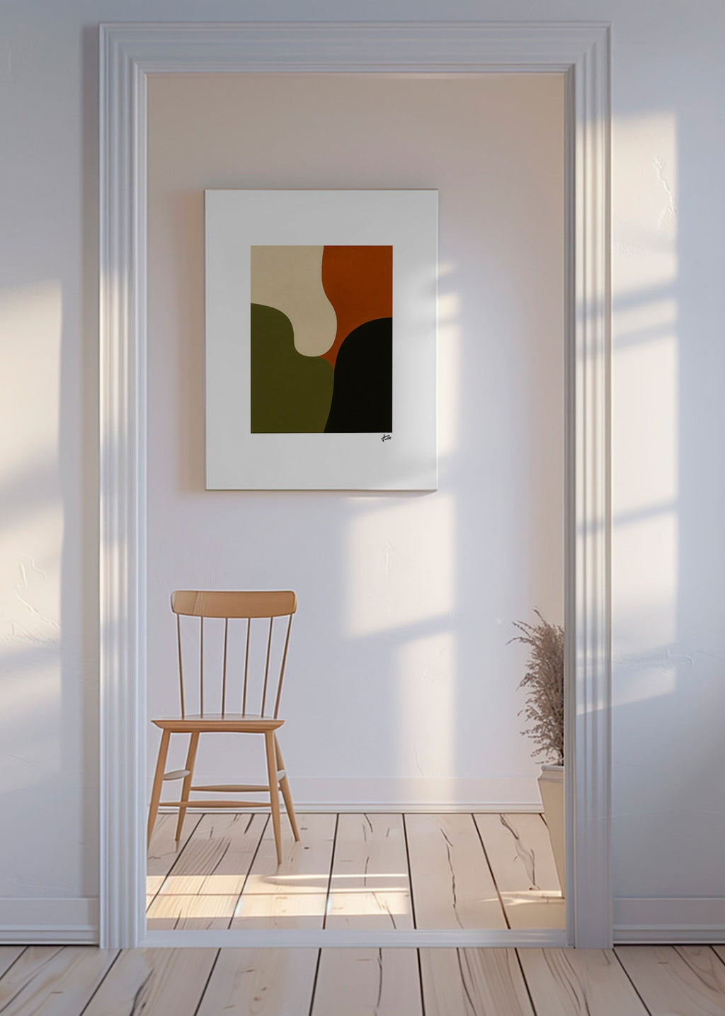 Minimalistisk affisch med olivformer – Canvas