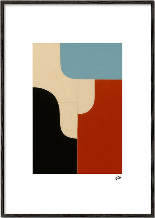 Geometrisk tavla med modulära kurvor – Black Frame