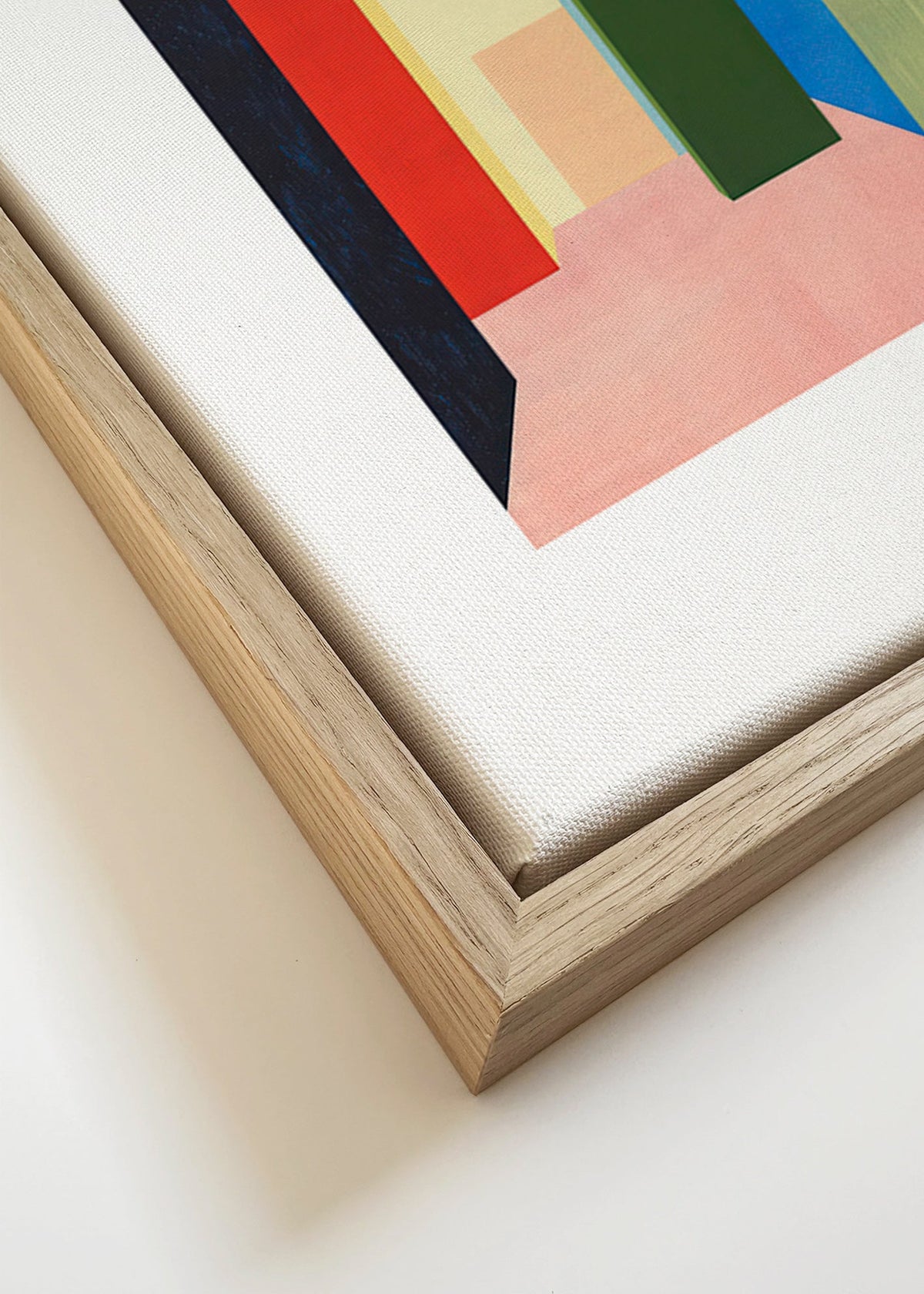 Geometrisk tavla färgblock-korridor – Canvas detail